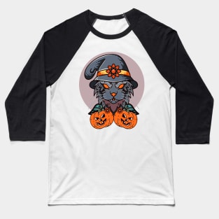 MIAOW pumpkin cat Baseball T-Shirt